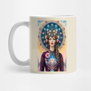 Art Deco Girl with Flowers Mug